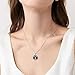 CUPENDA Satanic Necklace Sterling Silver Black Agate Satanic Pendant Jewelry for Women