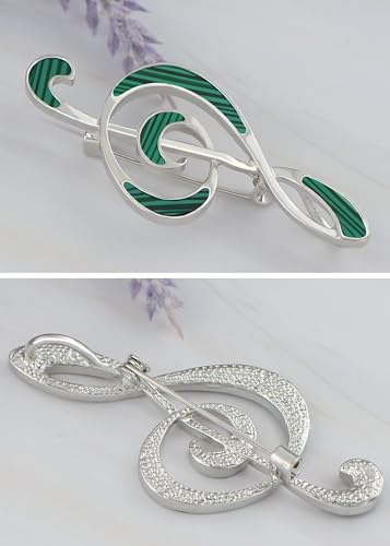 Image of Alilang Silvery Tone Abalone Shell Music Note Brooch Pin & Pendant Simple Accessories for Party Banquet New Years