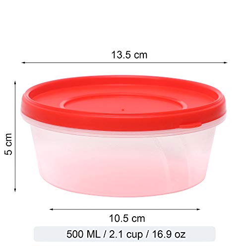 Image of Cutting EDGE Nesterware 500ml Stackable Food Container (Set of 3, Red) | BPA-free plastic, stackable design, leak-proof, kitchen storage, pantry, fridge, meal prep, reusable, travel use