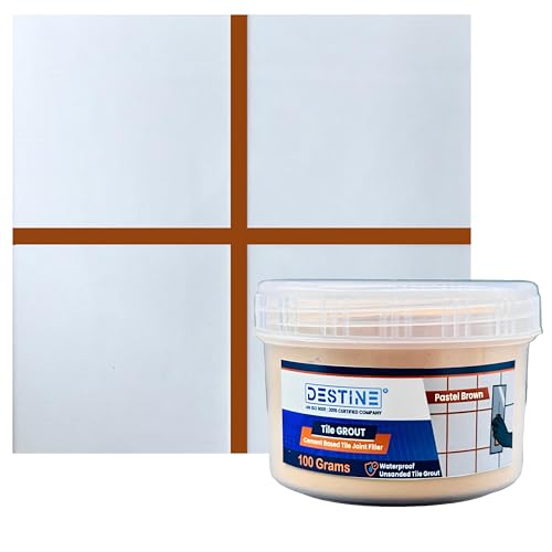 Image of DESTINE READY-TO-MIX inchTILE GROUT inch (16 COLOURS) (ALL PACKS: 100 Gm,250 Gm,400 Gm,800 Gm,1 Kg), Waterproof, Cement Based Tile Joint Filler, Crack Filler, Tiles Gap Filler (100 Gm, Pastel Brown)