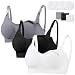 Bysion Still BH Damen Schwangerschaft Atmungsaktivem Still-BHS Ohne Bügel Nahtlose Tag und Nacht Still-BH Mit Abnehmbaren Untersetzer Camisole Top für Mutterschaft - 3er Pack
