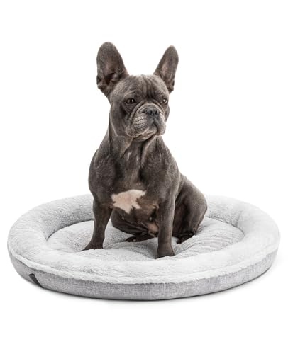 lionto Lettino Cani rotondo Cuscino Cani Divano Cani Lettino Gatti Donut, 65 cm Ø Grigio