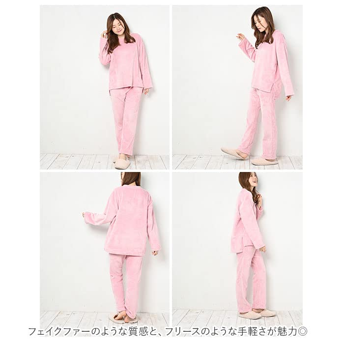 Amazon.co.jp: ファーフリース セットアップ レディース M-L 無地 