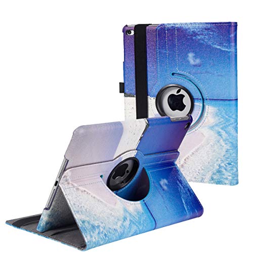 Case for iPad 9.7" 5th/6th Generation (2017/2018), iPad air 2, iPad air 1 - 360 Degree Rotating Stand Protective Cover Smart Case with Auto Sleep/Wake for iPad 9.7 5th/6th Gen (Blue Ocean)