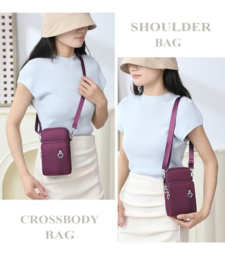 Image of WITERY Waterproof Nylon Cute Crossbody Cell Phone Purse Smartphone Wallet Bag for Women