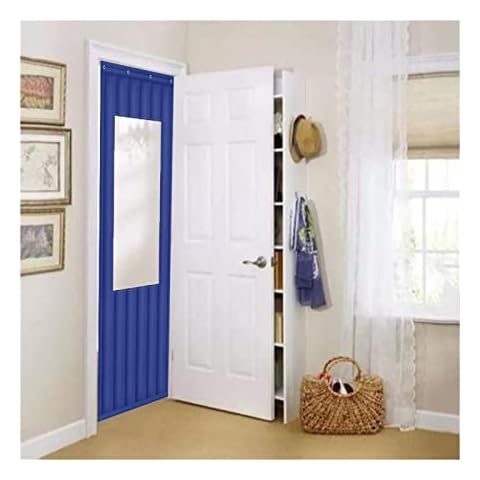 LIXIONG Thermal Insulation Cotton Door Curtain, PVC Window Thicken Winter Partition Curtain with Metal Hole Reduce Noise waterproof Screen Door for Patio greenhouse (Color : Blue, Size : 140x200cm) Cover