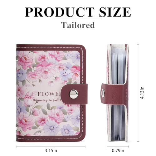 Image of RNIEGA Card Holder for Women Small Womens Wallet Vegan Leather RFID Blocking Transparent Card Case with 22 Slots