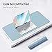 Dual-Sided Desk Pad, EMINTA Ultra Thin Waterproof PU Leather Mouse Pad Blotter Protector, Desk Writing Mat for Office/Home (Light Blue/Silver, 31.5