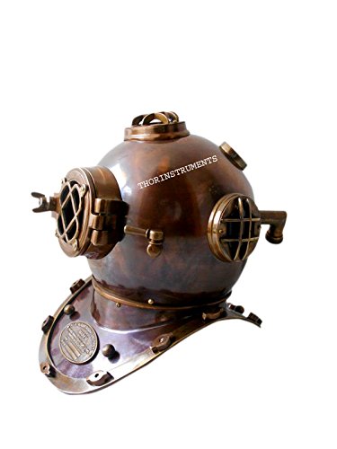 Nautical Replica Hub Casque de plongée style antique avec finition laiton