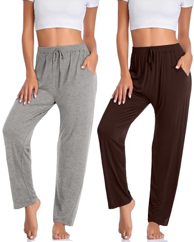 OLIKEME Womens Yoga Pants Loose Comfy Casual Lounge Pants Wide Leg Running Pants Lightweight Workout Pants with Pockets