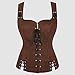 brown corset,Renaissance Corset Tops for Women, Overbust Gothic Pirate Victorian Medieval Vintage Corsets Top Sexy Bodysuit Fashion Bustier Shapewear 01 Brown L