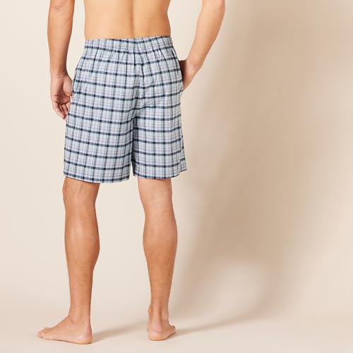 Image of Amazon Essentials Men's Lounge Sleepwear Pajama Bottom Shorts, Cotton Stretch Poplin