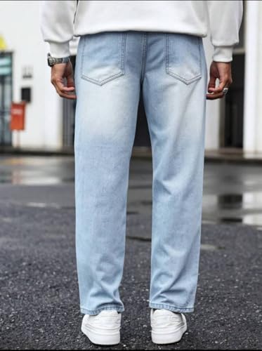 Image of Men's High Rise Denim Jeans Durable Denim Fabric