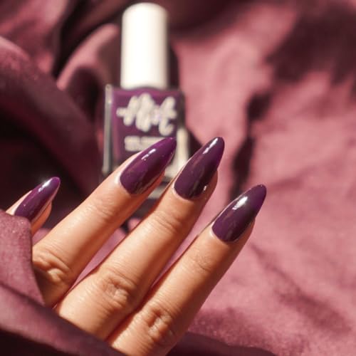 Image of Nails & More Indigo Nail Polish, Argan Oil-Infused Gel Shine, Deep Blue-Purple Nails, Fashion-Forward | 10ml