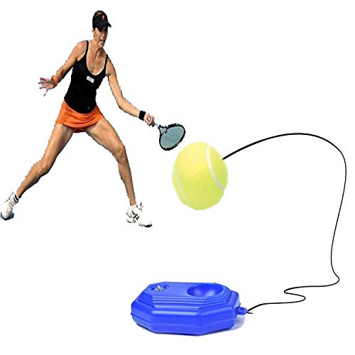 Tennis Trainer Rebounder Ball, Trainer Cemented Baseboard with Rope, Perfect Solo Tennis Trainer, Self-Study Tennis Rebound Player Training Aids Practice Great for beginners and intermediate players