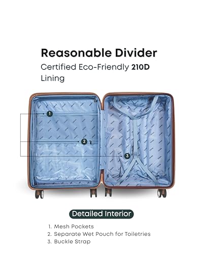 Image of CRUISE Forest Oak 28 Inch Trolley Bag (Large) | Hard Shell Expandable Suitcases with Spinner Wheels | Cabin & Check-in Lightweight Travel Luggage Bags (Set of 1)