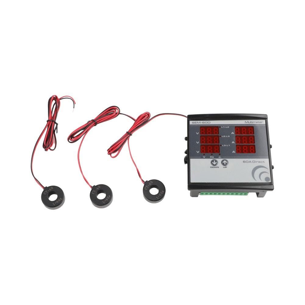 Testeur numérique triphasé SEM-XXD avec 3 convertisseurs de courant, tension secteur 140-270 V CA, fréquence 50/60 Hz, test de phase, montage sur panneau avant