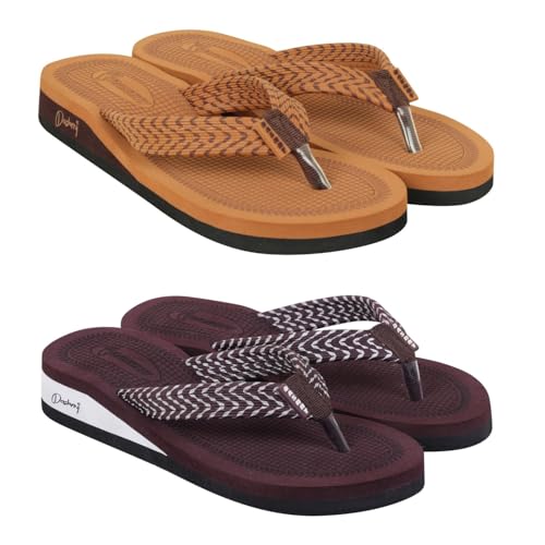 Image of Dashny Women's (1435-1434) |Extra Super Soft Comfortable Slippers |Tan Brown Casual Slides Slippers