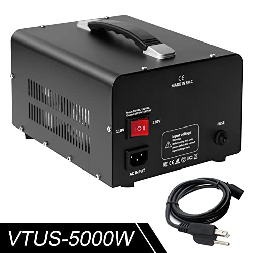 Yinleader 5000W Voltage Converter Transformer Step Up 110V-120V to220V-240V or Step Down 220V to 110V AC Power Converter w/US Standard Power Cord,Circuit Breaker Protection