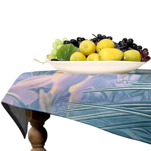 Nappe rectangulaire résistante aux taches 140x279 bleu pêche pour décoration