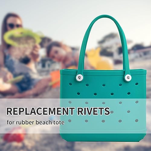 8pcs White Beach Bag Replacement Buttons, Tote Bag Straps Standard and Original Oversized XL Rubber Pool Bag Repair Rivet for Women4