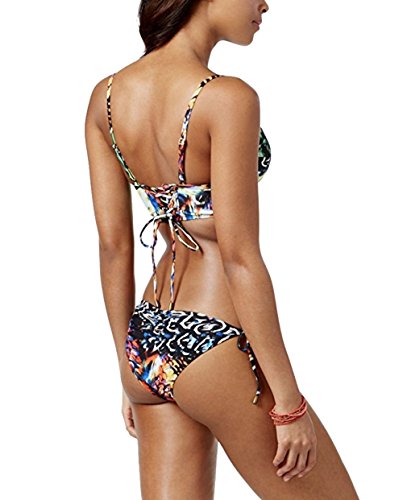 RACHEL Rachel Roy Women's Tail Feathers Electric Underwire Bustier Bikini Top (Green Multi, S) - Image 4