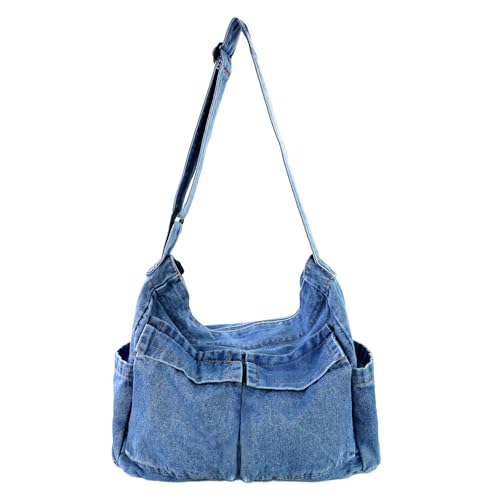 Bolso de hombro de mezclilla para mujer con gran capacidad miniatura 1