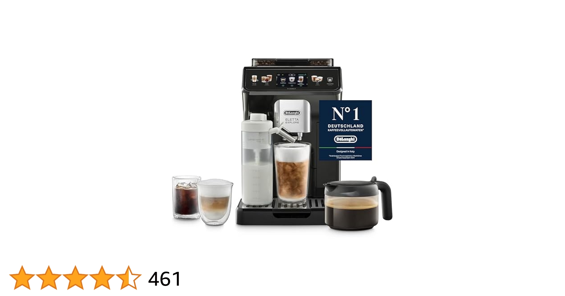 たまさん専用 De'Longhi Eletta Explore De'Longhi Eletta Explore Cold Brew Ekspres do Kawy, Srebrny