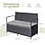 Greesum Patio Loveseat PE Rattan Wicker Outdoor Furniture with Soft Cushions & Built-in Storage Space for Lawn Garden Backyard, Black