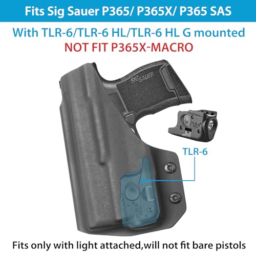 Image of IWB Kydex Holster for Sig Sauer P365 / P365X / SAS with with TLR-6 / TLR-6 HL Attached - Optics Ready Available - Inside Waistband Concealed Carry Holster, Adj. Cant & Retention, Not Fit P365X-MACRO