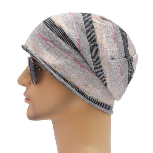 Image of ZLYC Cotton Thin Slouchy Beanie Hat for Men Women Fashion Soft Stretch Knit Skull Cap