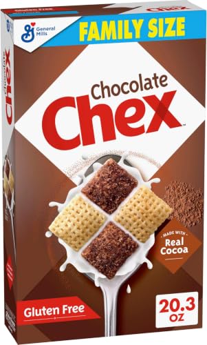 Image of Chocolate Chex Cereal, Gluten Free Breakfast Cereal, Made with Whole Grain, Family Size, 20.3 oz (Pack of 5)