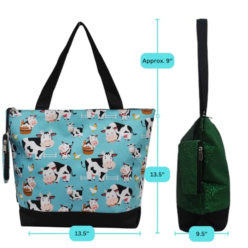 Image of NGIL Medium Top Zipper Closure Canvas Tote Bag with Attached Matching Coin Purse For Moms and Nurses