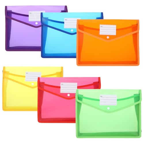 Pochettes plastiques A4 transparentes indéformables à bouton pression OUNONA