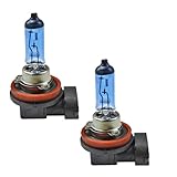 2PCS H11 Car Halogen Bulbs, 12V 55W White Bright High/Low Beam Automotive Fog Light Xenon Bulbs, Universal Plug and Play Headlight Halogen Capsule Lamp Replacement Accessories for Most Car, SUV (H11)