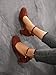 Women's Fashionable Casual Shoes - Thick Heel, Shallow Toe, Round Toe, Large Size - Suitable for Daily use or Work. (Brown,7)