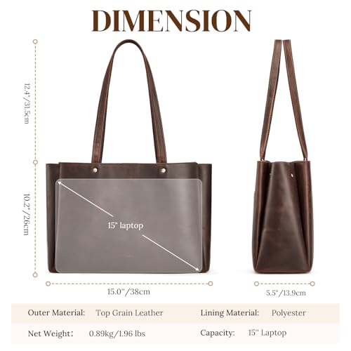 Bolso Tote de Cuero Genuino para Mujer Grande miniatura 3