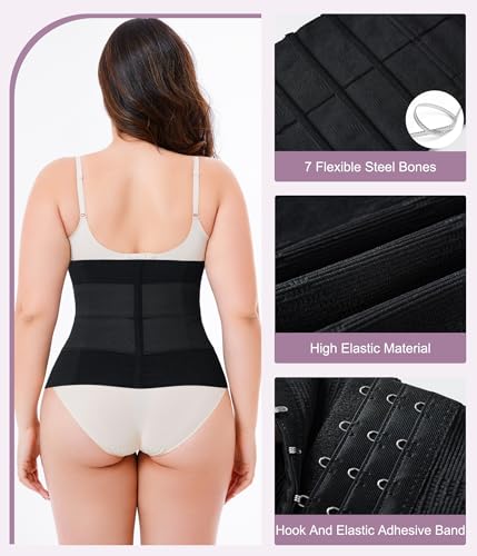 Image of YERKOAD Waist Trainer for Women Plus Size Corset Shapewear Tummy Control Waist Cincher Postpartum Belly Band Wrap