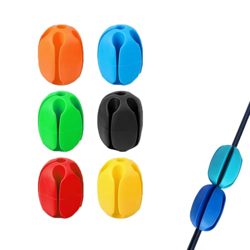 YIHAOH 6 Pièces Canne a Pêche Fixateur Elastique Balle, Silicone Fixations pour Canne a Pêche, Multifonctionnels Canne a Pêche Balle Fixe, pour Cannes...