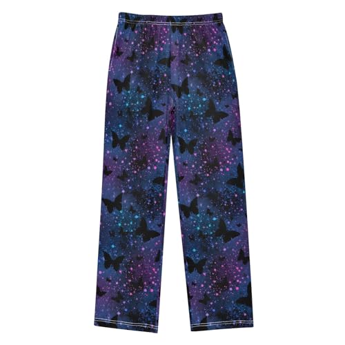 Pajama Pants Lounge Sleep PJ Bottoms Sleepwear Elastic Waist Drawstring S Dreamy Butterfly