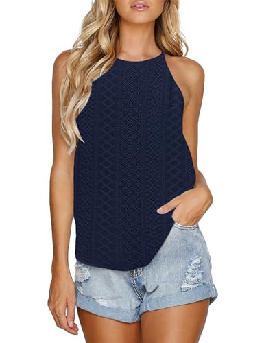 Image of LouKeith Womens Tank Tops Casual Flowy Printed Vest Shirts Sleeveless Cotton Soft Summer Tees Blouses