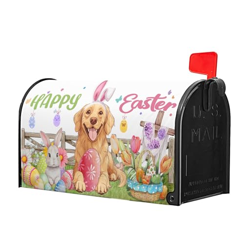 Image of Kawani Happy Easter Mailbox Covers Magnetic Spring Bunny Flower Mailbox Cover Standard Size 18 X 21 Inch Easter He is Risen Wrap Post Letter Box Decorative for Outdoor Home Garden Yard