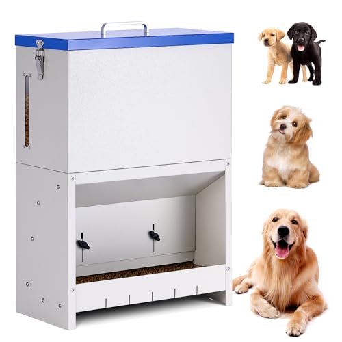 PKNYBZH Automatic Dog Feeder Large Breed Outdoor Dog Feeder for Large Dogs Large Capacity Automatic Gravity Dog Feeder Suitable for Small Medium and Large Dog Breeds (Blue)