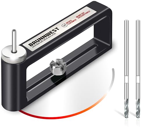 BRUNNWEST Sheet Metal Hole Cutter with 2 EXTRA BITS HVAC Duct Hole Cutter Adjustable Sheet Metal Circle Cutters for Ductwork Roofing Ceiling Installs 2-12 Circles Holes in 24Ga Steel & 26Ga Stainless