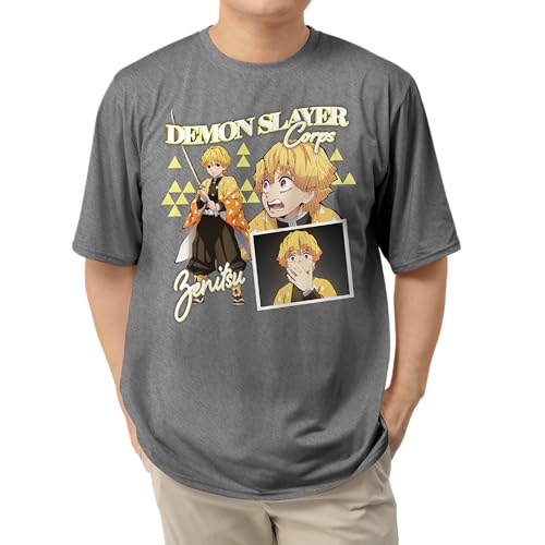 Demon Slayer Season 1 Kimetsu No Yaiba Anime Zenitsu Casual Adult Unisex Men’s and Women’s Short Sleeve T-Shirt