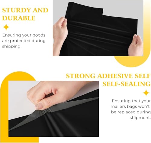 Image of Metronic Large Poly Mailers 17.7x22 inch 500 Pack,Shipping Bags for Clothes,Strong Self Adhesive Shipping Envelopes for Small Business,Waterproof Mailing Envelopes Bulk for Packaging Black