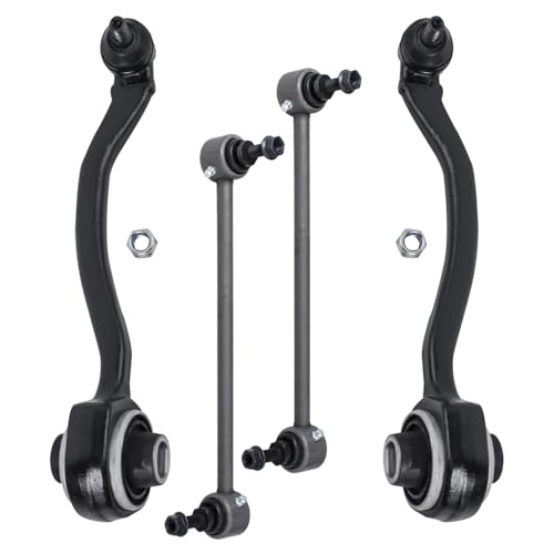 Image of Detroit Axle - Front End Suspension Kit for Mercedes-Benz C230 C280 C320 C240 CLK320 CLK350, CLK55 C32 AMG, 2 Lower Rearward Control Arms with Ball Joint 2 Stabilizer Sway Bar End Links Replacement