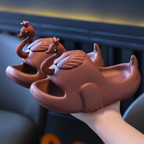 Toddler Girl Slippers with Solid Color Cute Cartoon Swan Pattern Slippers Summer Beach Breathable Soft Sandals2