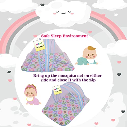 Image of Kwitchy New Born Baby Bedding Combo of Mattress with Net | 4 Pcs Gadda Set (0-6 Months) Blue (3PCS Set)