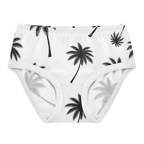 Fun Toddlers Underwear Floral 2t Cotton Girl Panties Cute Black Palm Trees White Kids Briefs Undies